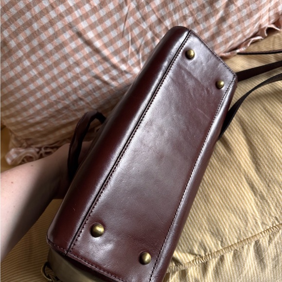 Patricia Nash Deep Burgundy Leather Satchel - Picture 6 of 7